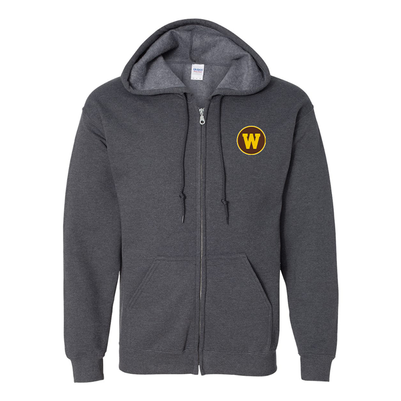 Men's  Western Michigan Broncos  Gildan  Heavy Blend Full Zip Hooded Sweatshirt